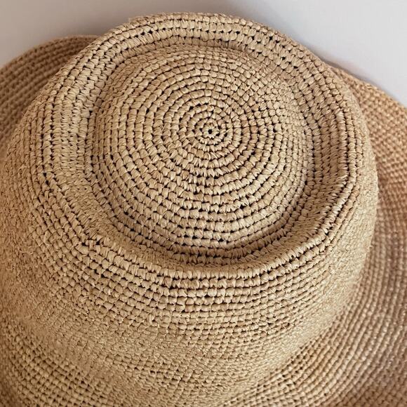Aritzia Little Moon Women's Straw Sun Hat Packable Beach Travel Beige Size XS - Picture 6 of 14